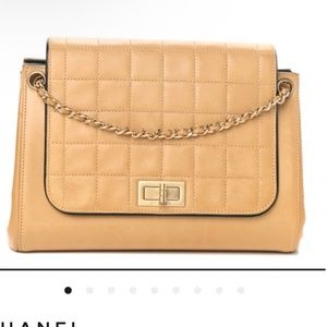 Chanel Lambskin Chocolate Bar Accordion Flap Beige